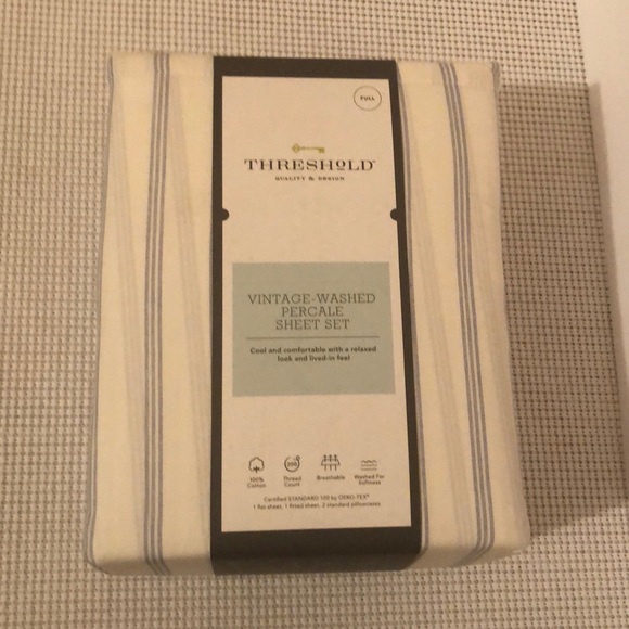 Threshold Other - Threshold vintage-washed percale sheet set.